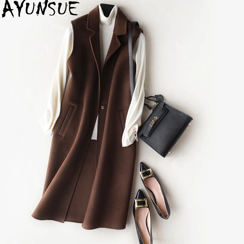 AYUNSUE 100% Wool Coat Women's Spring Jackets Waistcoat 2019 Autumn Winter Cashmere Vest Fashion Long Vests For Women FG8226
AYUNSUE 100% Wool Coat Women's Spring Jackets Waistcoat 2019 Autumn Winter Cashmere Vest Fashion Long Vests For Women FG8226