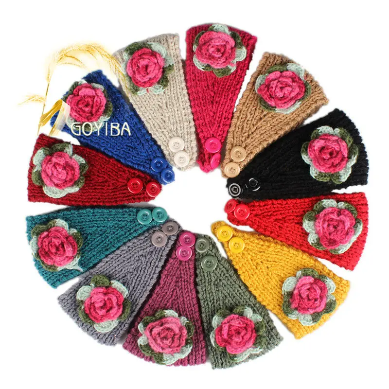 GOYIBA 6 Colors Women's Winter Blend Color Flower Crochet Knitting Knitted Headband Button Headwrap Ear Warmer Turban Hair Band
GOYIBA 6 Colors Women's Winter Blend Color Flower Crochet Knitting Knitted Headband Button Headwrap Ear Warmer Turban Hair Band