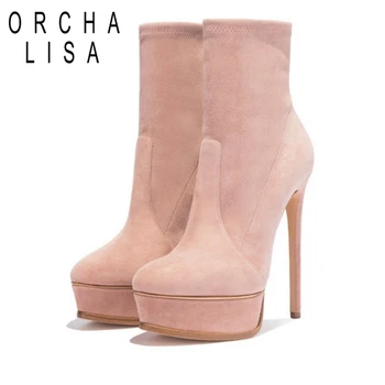 ORCHA LISA Women boots 2018 New Super High heels Ankle boots Short plush Round toe boots Fashion Sexy Cool Spring/Autumn C558
ORCHA LISA Women boots 2018 New Super High heels Ankle boots Short plush Round toe boots Fashion Sexy Cool Spring/Autumn C558