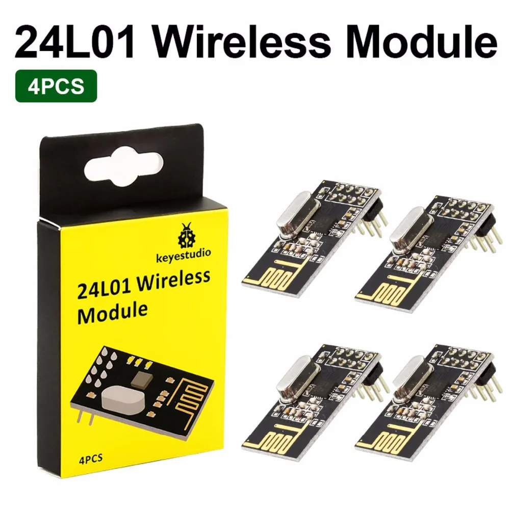 4PCS NRF24L01 2.4GHz Wireless Transceiver RF Transceiver Module With Keyestudio Packing Box for Arduino
4PCS NRF24L01 2.4GHz Wireless Transceiver RF Transceiver Module With Keyestudio Packing Box for Arduino
