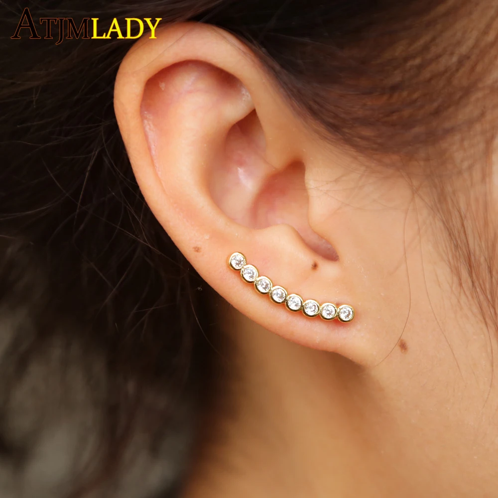 Wholesale curve Bar Shape Crystal Ear Climbers Gold color plated Fashion Earrings For Women simple Gold Stud Earrings Jewelry
Wholesale curve Bar Shape Crystal Ear Climbers Gold color plated Fashion Earrings For Women simple Gold Stud Earrings Jewelry