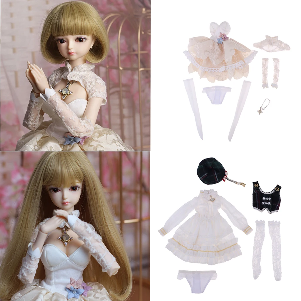 2 PCS Trendy Princess Long Sleeve Skirt, Tube Top Dress Suit Party Accs for 1/4 BJD Doll Dress Up Accssory Dress Set 2 PCS Trendy Princess Long Sleeve Skirt, Tube Top Dress Suit Party Accs for 1/4 BJD Doll Dress Up Accssory Dress Set