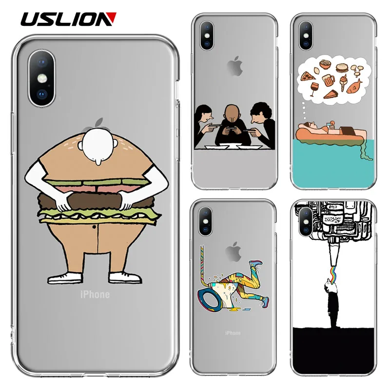 USLION чехол для телефона iPhone 6 6s 7 8 Plus 5 5S SE Забавный мультяшный Мальчик мягкий TPU