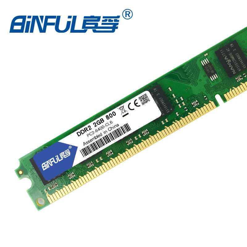 Binful DDR2 2GB 800MHz PC2-6400 4GB(2Gx2) Memory Ram Memoria for Desktop PC Computer (Compatible with 667mhz 533mhz) 1.8V 7