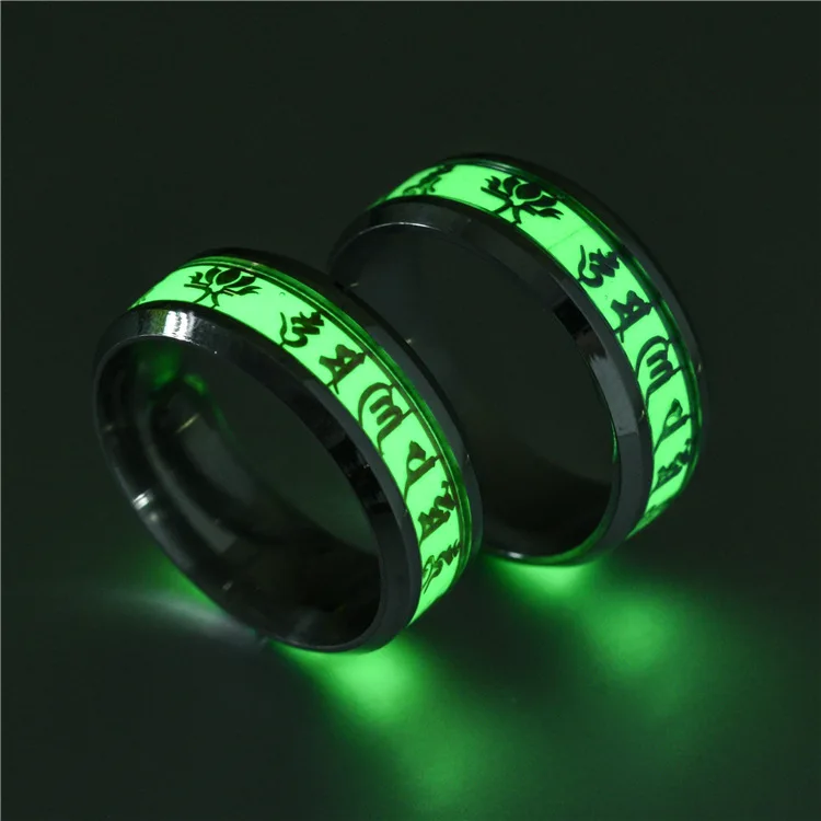8mm Luminous Buddhism Om ma ni pad me hum wedding rings for women 316L Stainless Steel men jewelry wholesale dropshipping
8mm Luminous Buddhism Om ma ni pad me hum wedding rings for women 316L Stainless Steel men jewelry wholesale dropshipping
