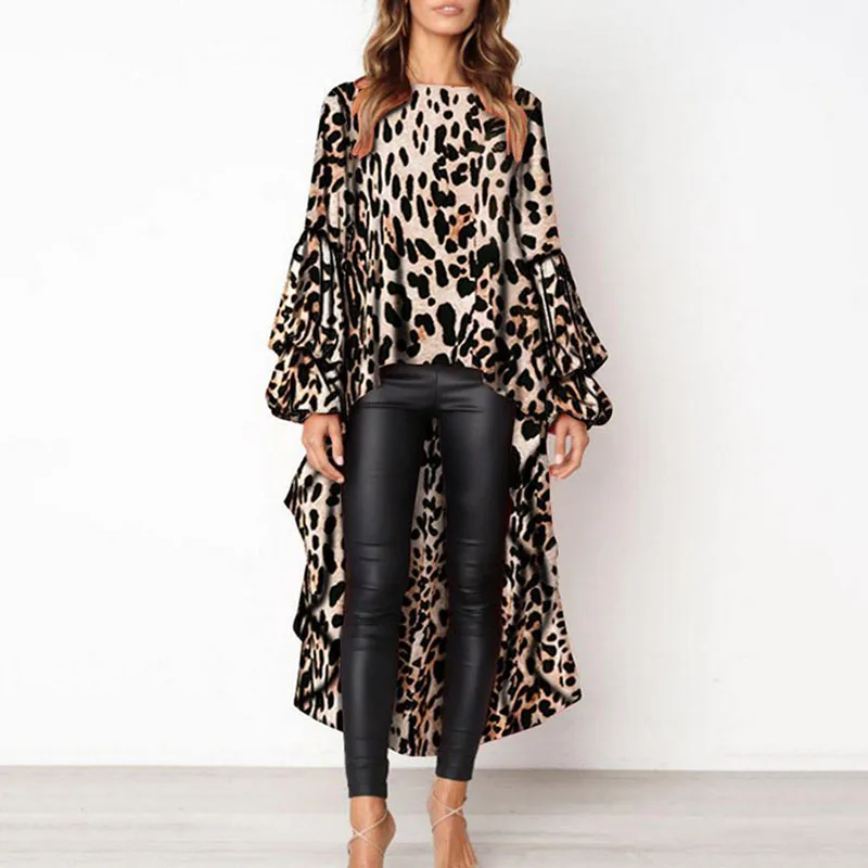 Leopard Print Blouse Women 2019 Fashion Spring Autumn Long Flare Sleeve Irregular Hem Shirt Ruffle Tops Female Sexy Vestido E05
Leopard Print Blouse Women 2019 Fashion Spring Autumn Long Flare Sleeve Irregular Hem Shirt Ruffle Tops Female Sexy Vestido E05