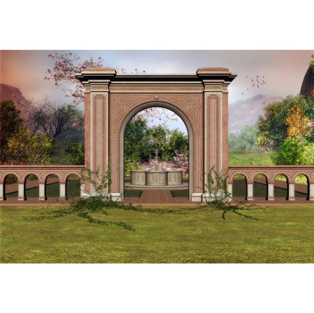 Laeacco Old Arch Door Green Grass Castle Garden Waterfall Spring Flowers Scenic Photo Backdrop Photo Background For Photo Studio 
Laeacco Old Arch Door Green Grass Castle Garden Waterfall Spring Flowers Scenic Photo Backdrop Photo Background For Photo Studio