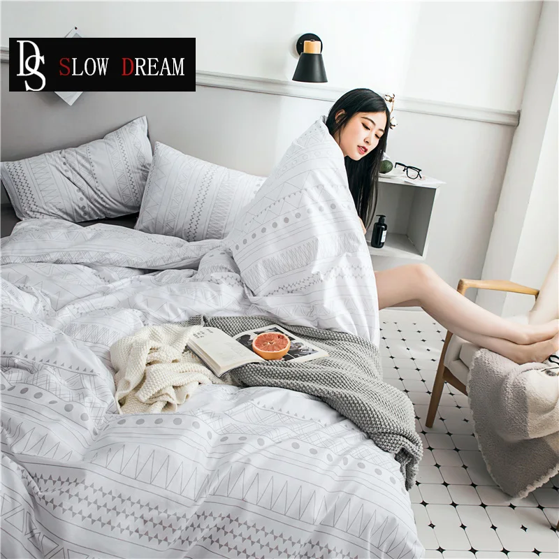 SLOWDREAM Nordic Bedding Set 100% Cotton Bedspread White Duvet Cover Comforter Bed Linens Set Queen King Double Sheet Bedclothes
SLOWDREAM Nordic Bedding Set 100% Cotton Bedspread White Duvet Cover Comforter Bed Linens Set Queen King Double Sheet Bedclothes