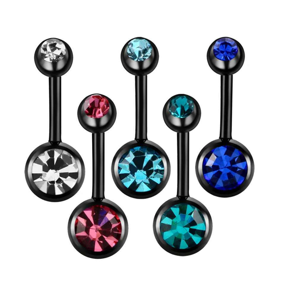 5pcs/lot Mixed 5 Color Steel Navel Piercing Sexy Belly Button Navel Ring Black Anodized Gem Design Piercing Ombligo Body Jewelry 
5pcs/lot Mixed 5 Color Steel Navel Piercing Sexy Belly Button Navel Ring Black Anodized Gem Design Piercing Ombligo Body Jewelry