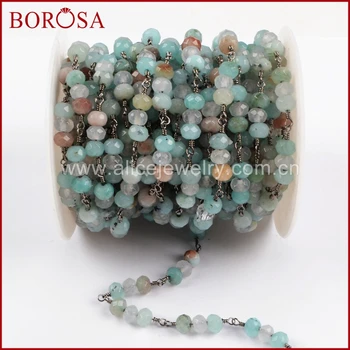 BOROSA Gold Color Amazonite & White Quartz Roundel Faceted Beads Rosary Chain Fashion Beaded Chains for Jewelry Making JT213
BOROSA Gold Color Amazonite & White Quartz Roundel Faceted Beads Rosary Chain Fashion Beaded Chains for Jewelry Making JT213