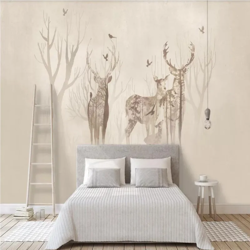 Factory direct Nordic Elk Forest, vintage background wall hand painted watercolor, TV, bedroom, living room wall
Factory direct Nordic Elk Forest, vintage background wall hand painted watercolor, TV, bedroom, living room wall