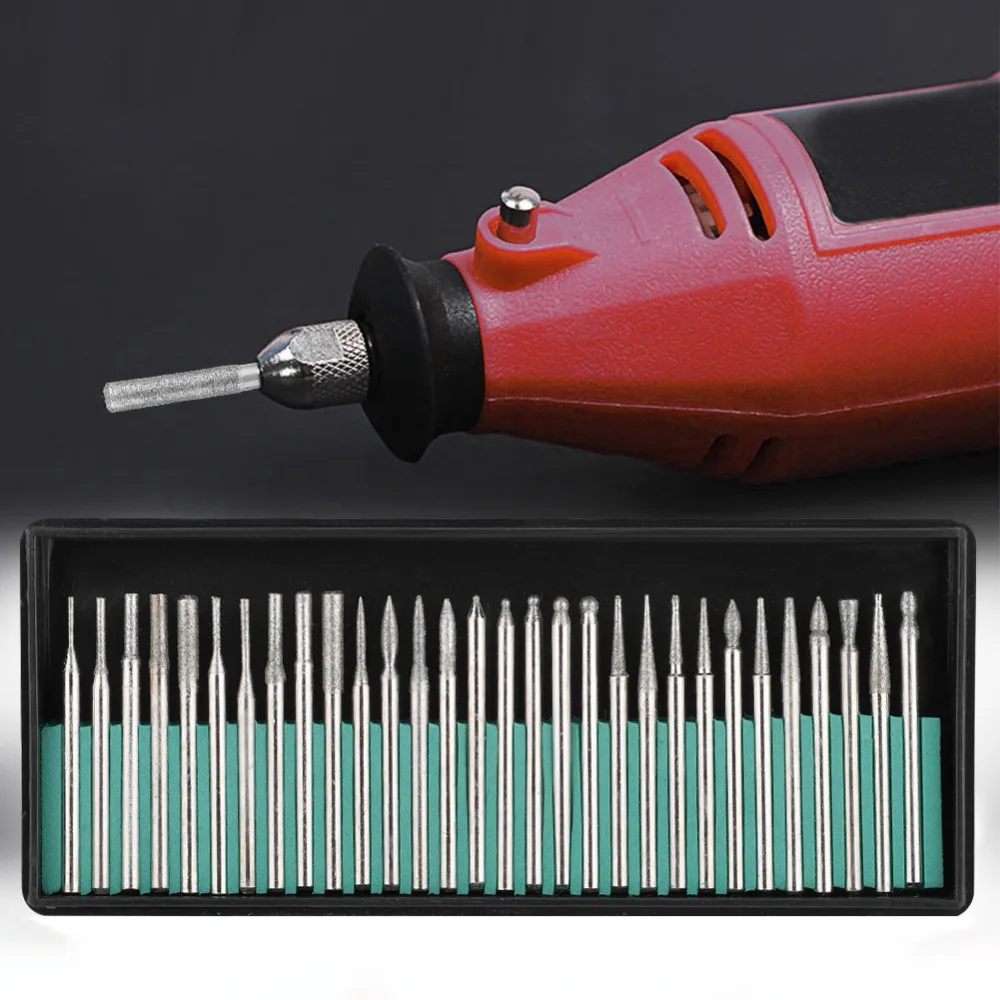 30Pcs 3mm Diamond Point Burr Bits Head Dremel Accessories Shank Grinding Needle Carving Polishing Set Mounted Mini Drill Tool
30Pcs 3mm Diamond Point Burr Bits Head Dremel Accessories Shank Grinding Needle Carving Polishing Set Mounted Mini Drill Tool