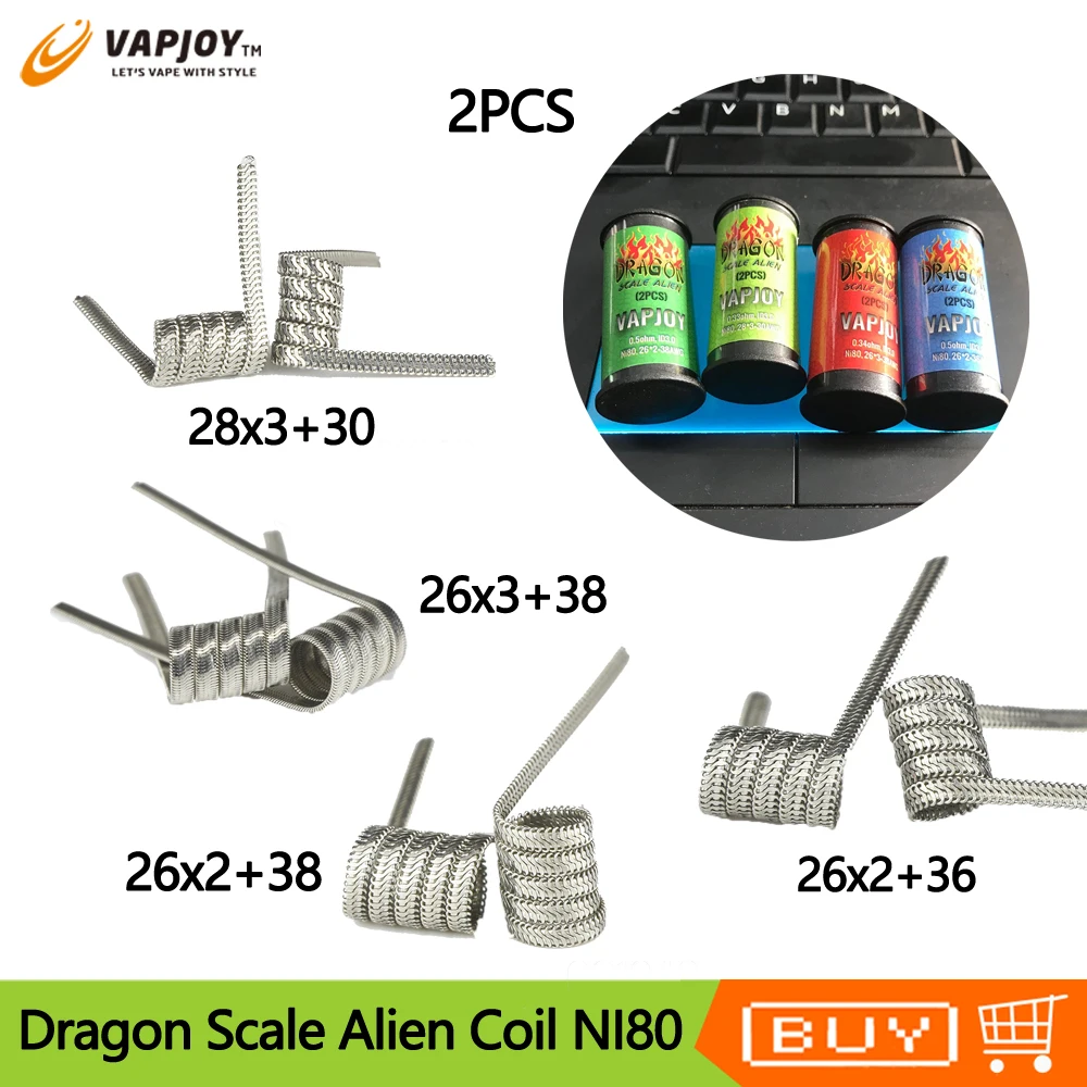 2pcs Original VAPJOY Ni80 Dragon Scale Alien Coil Prebuilt Coils 26X2 26X3 28X3 Heating Wire For RBA RDA RTA Vape Tank Atomizer
2pcs Original VAPJOY Ni80 Dragon Scale Alien Coil Prebuilt Coils 26X2 26X3 28X3 Heating Wire For RBA RDA RTA Vape Tank Atomizer