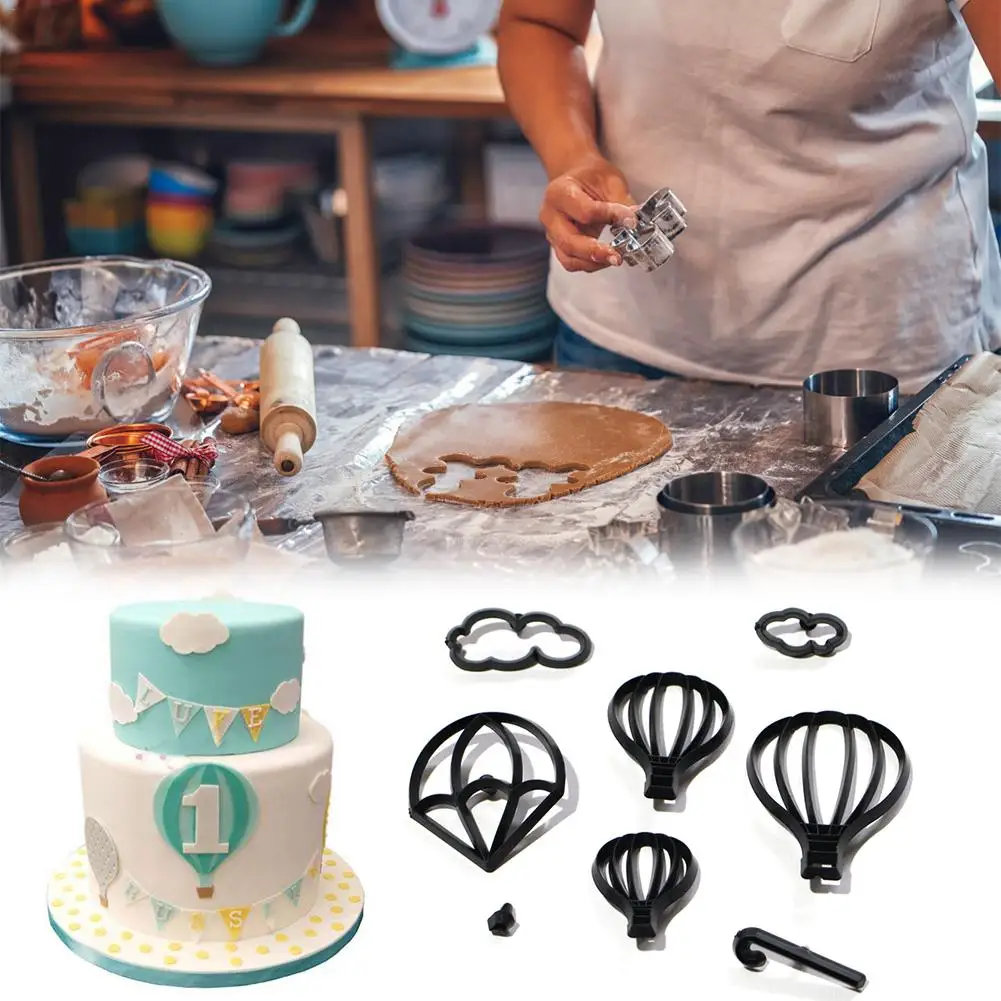 8 PCS Mold Set Fondant Cake Stamper Hot Air Balloon Shape Cloud Drop Cookie Making Tool Cutting Mold DIY Baking Accessories
8 PCS Mold Set Fondant Cake Stamper Hot Air Balloon Shape Cloud Drop Cookie Making Tool Cutting Mold DIY Baking Accessories