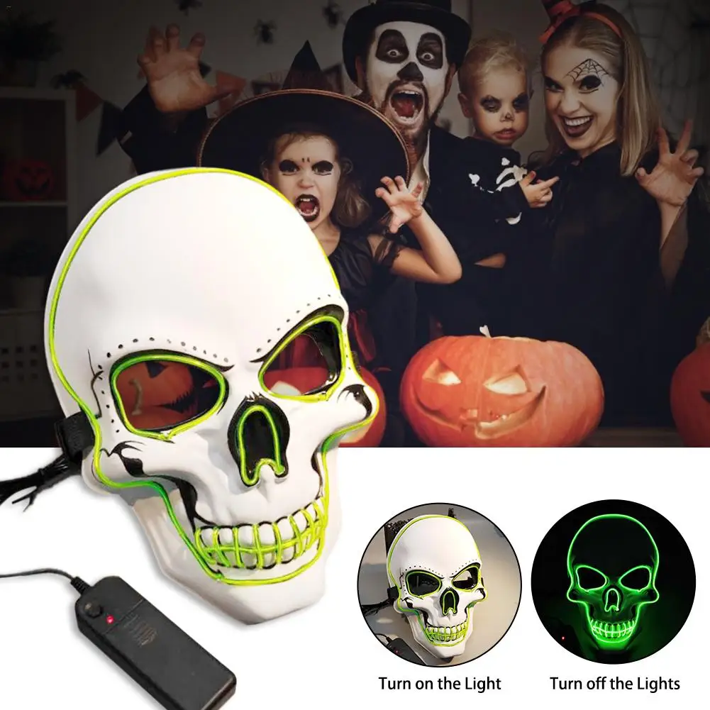 Halloween EL Glowing Mask Horror Ghost Head Luminous Fluorescent Mask For Mascara Costume Cosplay Performances Halloween Parties
Halloween EL Glowing Mask Horror Ghost Head Luminous Fluorescent Mask For Mascara Costume Cosplay Performances Halloween Parties