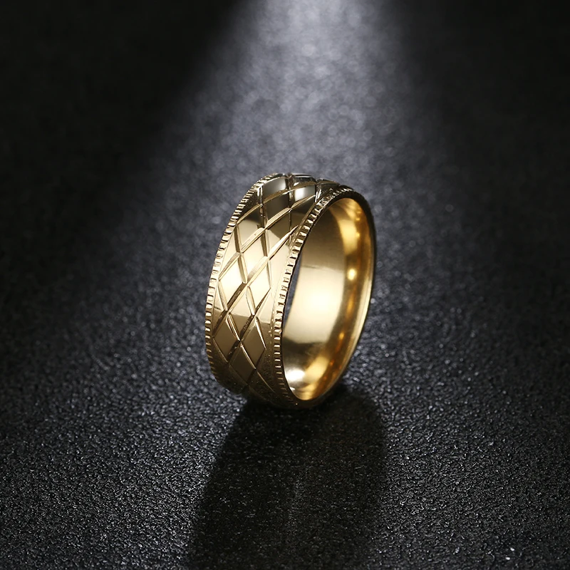 DOTIFI 316L Stainless Steel Rings For Women 8mm Gold Mesh Carving Engagement Wedding Ring Jewelry
DOTIFI 316L Stainless Steel Rings For Women 8mm Gold Mesh Carving Engagement Wedding Ring Jewelry