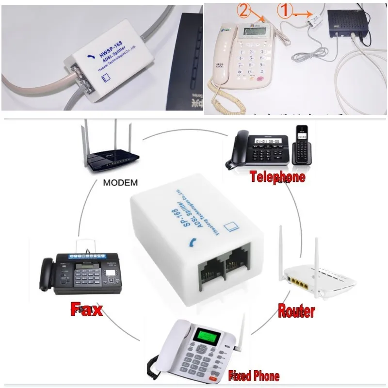 Original Huawei ADSL splitter broadband telephone splitter Surge lightning protection anti noise ADSL Modem filter RJ11 Adapter
Original Huawei ADSL splitter broadband telephone splitter Surge lightning protection anti noise ADSL Modem filter RJ11 Adapter