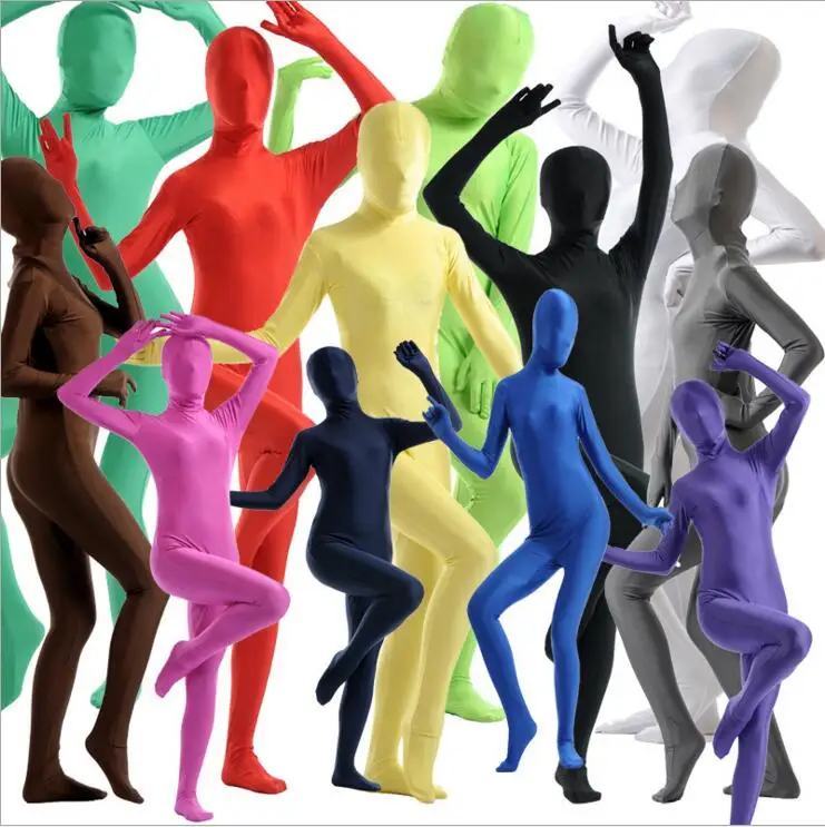 

Plus size New Full Body Many colors Lycra Spandex Cosplay Clothes Skin Suit Catsuit Halloween Zentai Costumes Adult kid