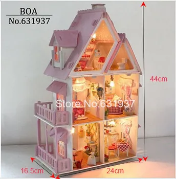 Hot Sunshine Alice Pink Furniture Handmade 3D Miniature Dollhouse DIY Wooden Miniatura Doll House Toys Gits English instructions
Hot Sunshine Alice Pink Furniture Handmade 3D Miniature Dollhouse DIY Wooden Miniatura Doll House Toys Gits English instructions