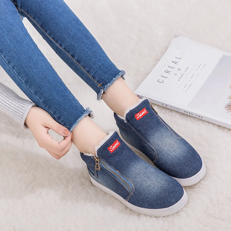 GOXPACER Snow Shoes Women Denim Thermal Plush Ankle Zip Boot Women Middle Heels Fashion Comfortable New Arrival Free Shipping
GOXPACER Snow Shoes Women Denim Thermal Plush Ankle Zip Boot Women Middle Heels Fashion Comfortable New Arrival Free Shipping