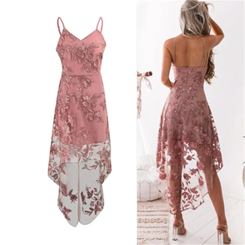 Embroidery Sexy Sling Long Dress Summer Spring Pink Flower Lace Mesh Party Dresses Women Club Casual Vintage Beach Sundress
Embroidery Sexy Sling Long Dress Summer Spring Pink Flower Lace Mesh Party Dresses Women Club Casual Vintage Beach Sundress