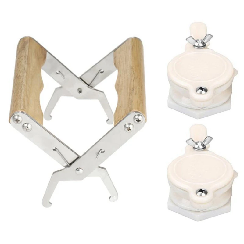 Frame Grip Holder Stainless Steel Hive Frame Holder + 2Pack Honey Gate Valve Food Grade Plastic Honey Extractor Honey Tap Tool