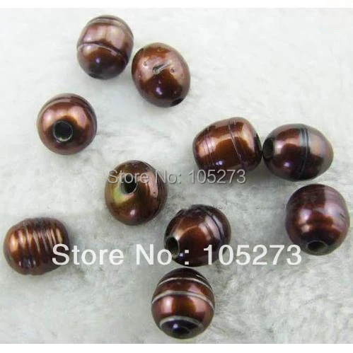 Elegant Big Hole 2.2mm Pearl Size 9x11mm Oval Brown Color Natural Freshwater Pearls Loose Beads 20pcs/Lot New Free Shipping
Elegant Big Hole 2.2mm Pearl Size 9x11mm Oval Brown Color Natural Freshwater Pearls Loose Beads 20pcs/Lot New Free Shipping