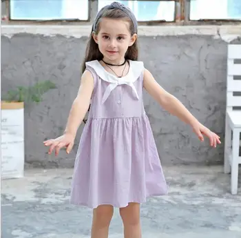 2019 summer Korean version of the new girls striped cotton dress print collar navy style striped princess dress
2019 summer Korean version of the new girls striped cotton dress print collar navy style striped princess dress