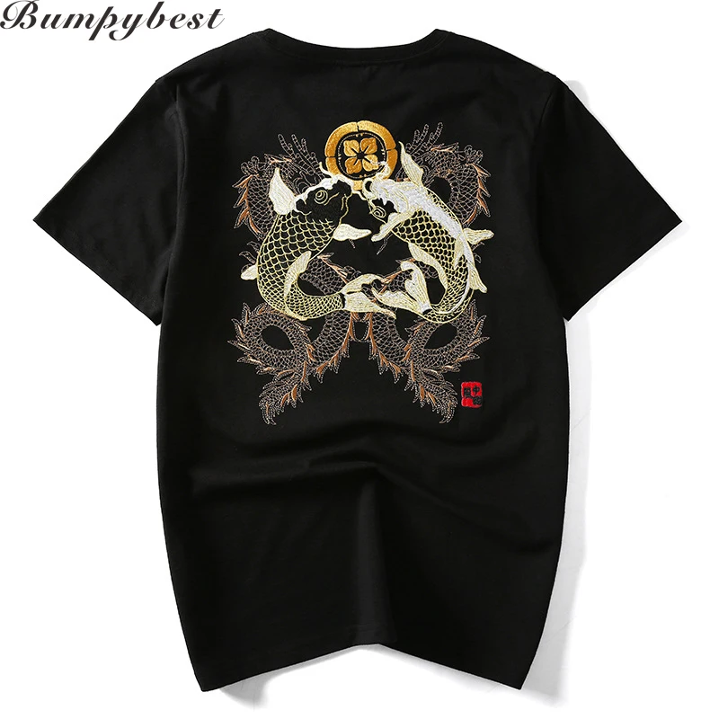 2017 High Quality Hand Embroidery Brocade Carp Fish and Dragon Men T-Shirt Short Sleeve O-neck Male Tops Plus Us Size XS-XXL
2017 High Quality Hand Embroidery Brocade Carp Fish and Dragon Men T-Shirt Short Sleeve O-neck Male Tops Plus Us Size XS-XXL