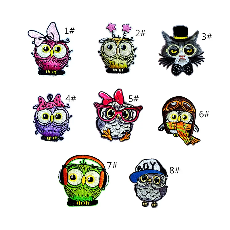 Cartoon Owl Patches for Kids Clothing Animals Embroidered Appliques Iron on Badges Stripes Stickers on Children Clothes @E
Cartoon Owl Patches for Kids Clothing Animals Embroidered Appliques Iron on Badges Stripes Stickers on Children Clothes @E