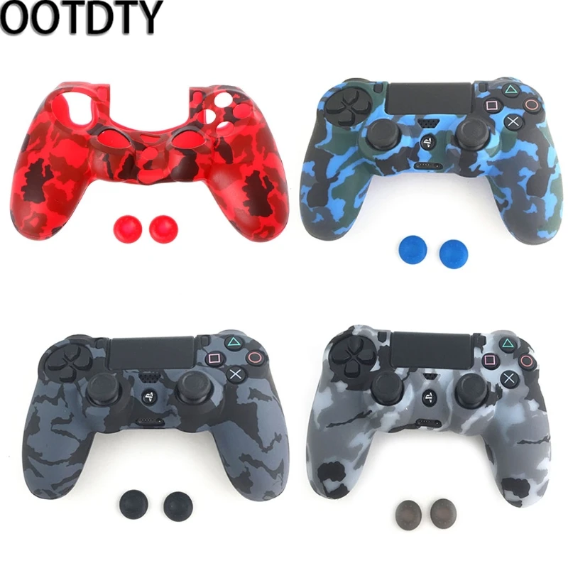 OOTDTY Soft Camouflage Silicone Cover + 2 Thumbstick Caps For Dualshock 4 PS4 Controller
OOTDTY Soft Camouflage Silicone Cover + 2 Thumbstick Caps For Dualshock 4 PS4 Controller