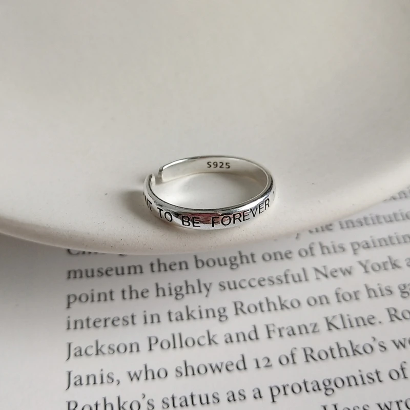 925 Sterling Silver Ring Letter " I want to be forever " Bridal Wedding Promise Ring Valentine's Day Love Gifts Rings Free Size
925 Sterling Silver Ring Letter " I want to be forever " Bridal Wedding Promise Ring Valentine's Day Love Gifts Rings Free Size