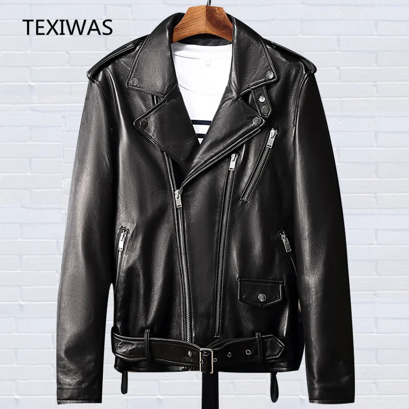 Men's Sheepskin zip motorcycle real leather jacket coat male Genuine Leather jacket with belt Bomber Biker Coat Spring
Men's Sheepskin zip motorcycle real leather jacket coat male Genuine Leather jacket with belt Bomber Biker Coat Spring