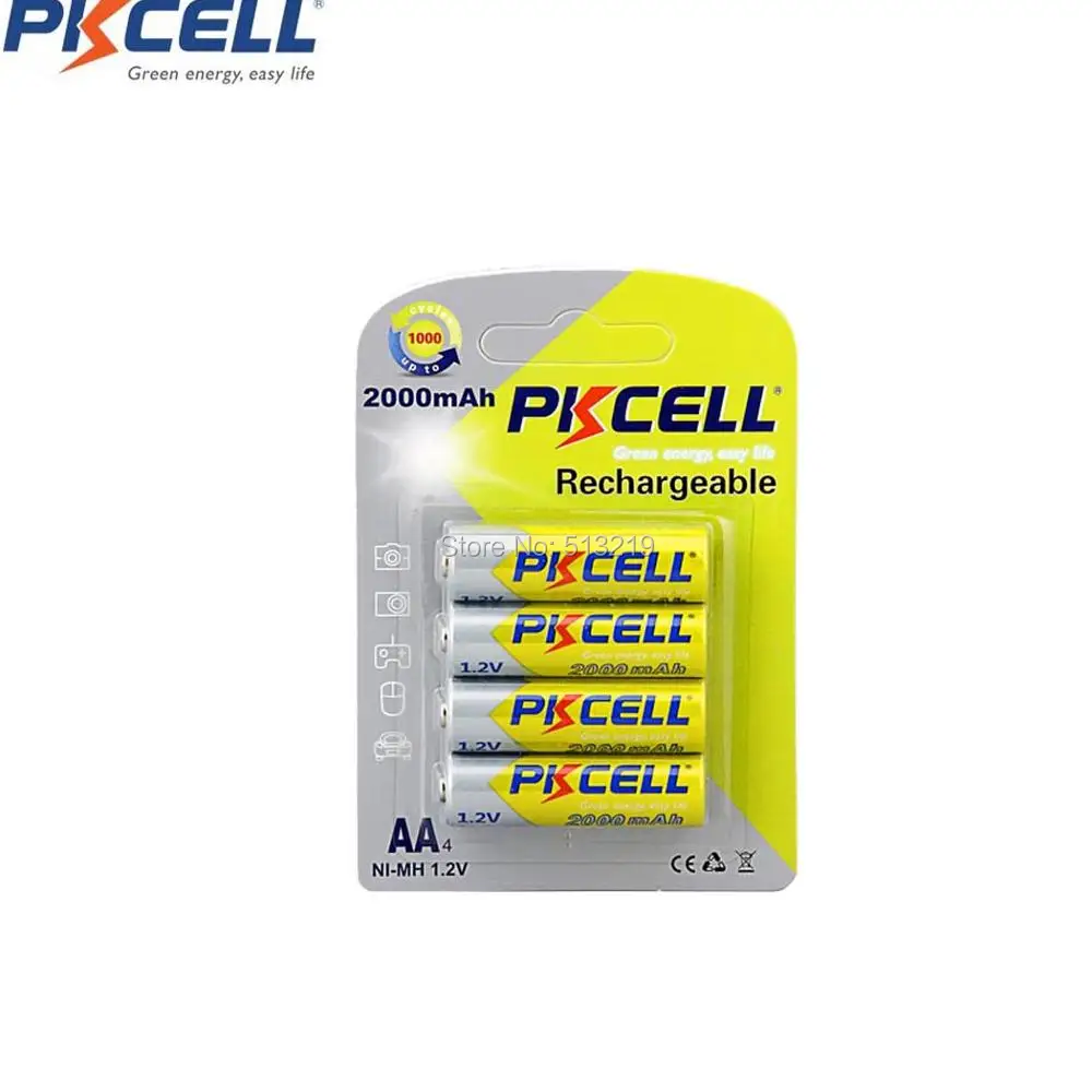 4Pc/1Card PKCELL AA Rechargeable Battery 1.2V NIMH 2000mAh Battery Real Capacity For Digital Camera
4Pc/1Card PKCELL AA Rechargeable Battery 1.2V NIMH 2000mAh Battery Real Capacity For Digital Camera