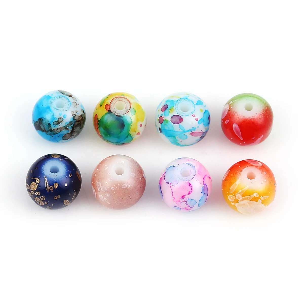 Glass Beads Round At Random Two Tone Ink Spot Pattern About 8mm( 3/8") Dia, Hole: Approx 1.2mm, 100 PCs (B0102566)
Glass Beads Round At Random Two Tone Ink Spot Pattern About 8mm( 3/8") Dia, Hole: Approx 1.2mm, 100 PCs (B0102566)