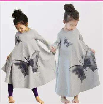 Free shipping 2014 hot sale ink print full butterfly long sleeve girl dress spring autumn kids clothes casual dress A line dress
Free shipping 2014 hot sale ink print full butterfly long sleeve girl dress spring autumn kids clothes casual dress A line dress