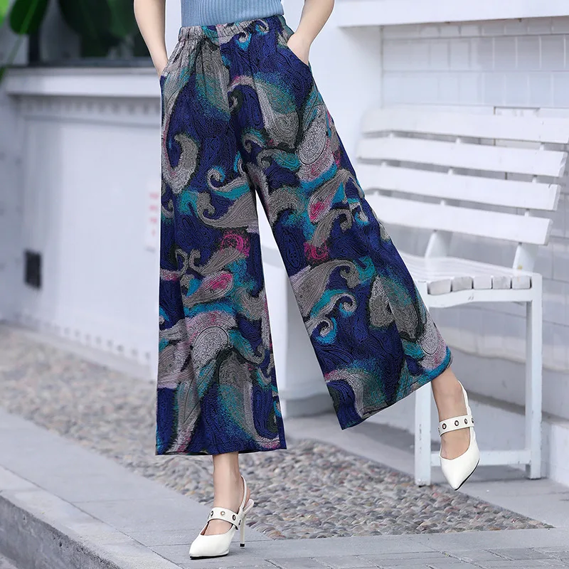 2019 Women's Summer Casual Retro Print Bohemian Wide Leg Pants High Waist Wide Legs Trousers Elastic Waist Beach Holiday Pants
2019 Women's Summer Casual Retro Print Bohemian Wide Leg Pants High Waist Wide Legs Trousers Elastic Waist Beach Holiday Pants