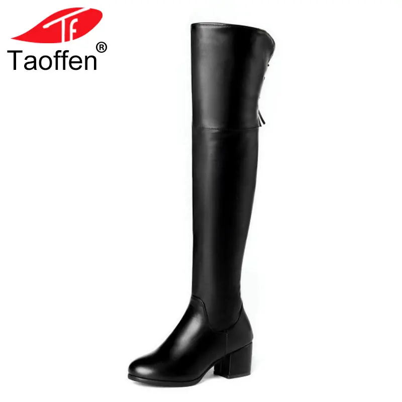 Taoffen Plus Size 32-45 Women High Heels Boots Zipper Square Heel Bowknot Warm Fur Shoes Women Winter Thick Heel Over Knee Boots
Taoffen Plus Size 32-45 Women High Heels Boots Zipper Square Heel Bowknot Warm Fur Shoes Women Winter Thick Heel Over Knee Boots