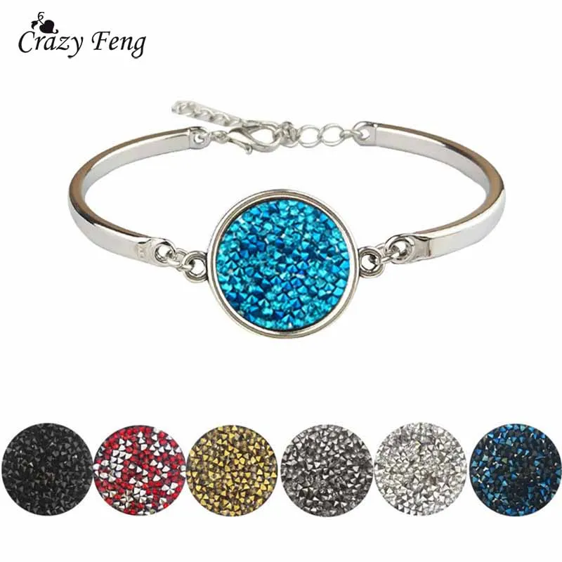 Fashion 2018 New Colored Crystal Bangles For Women Silver Color Pulseiras Jewellry Round Rhinestone Hand Cuffs Bangle Bracelets
Fashion 2018 New Colored Crystal Bangles For Women Silver Color Pulseiras Jewellry Round Rhinestone Hand Cuffs Bangle Bracelets