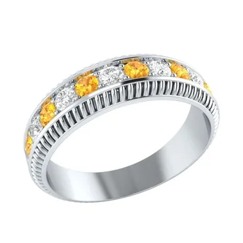 Huitan Eternity Ring Band Beautiful Young Stylish Bright Yellow CZ Stone Jewelry Ring Trendy Proposal Statement Finger Ring Band
Huitan Eternity Ring Band Beautiful Young Stylish Bright Yellow CZ Stone Jewelry Ring Trendy Proposal Statement Finger Ring Band