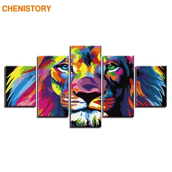 CHENISTORY Frameless 5 Panels Colorful Lion DIY Painting By Numebrs Kits Modern Wall Art Picture Canvas Painting For Living Room
CHENISTORY Frameless 5 Panels Colorful Lion DIY Painting By Numebrs Kits Modern Wall Art Picture Canvas Painting For Living Room
