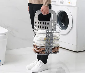 Plastic Laundry basket for Dirty clothes with a handle storage hand folding children toy basket Laundry baskets makeup holder
Plastic Laundry basket for Dirty clothes with a handle storage hand folding children toy basket Laundry baskets makeup holder