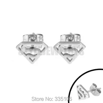 Enamel Silver Color Superman Earring Body Piercing Stainless Steel Jewelry Trendy Motor Biker Earring Studs SJE370113
Enamel Silver Color Superman Earring Body Piercing Stainless Steel Jewelry Trendy Motor Biker Earring Studs SJE370113
