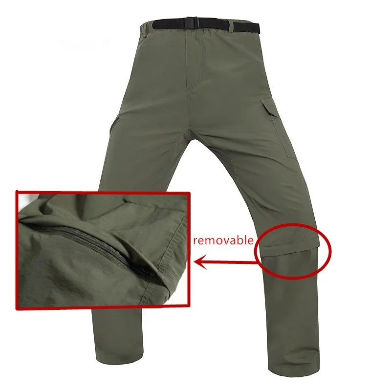 

Outdoor Riding Camping Mountaineering Sports Quick Dry Anti UV Detachable Pants Men s Summer Removable Thin Breathable Trousers