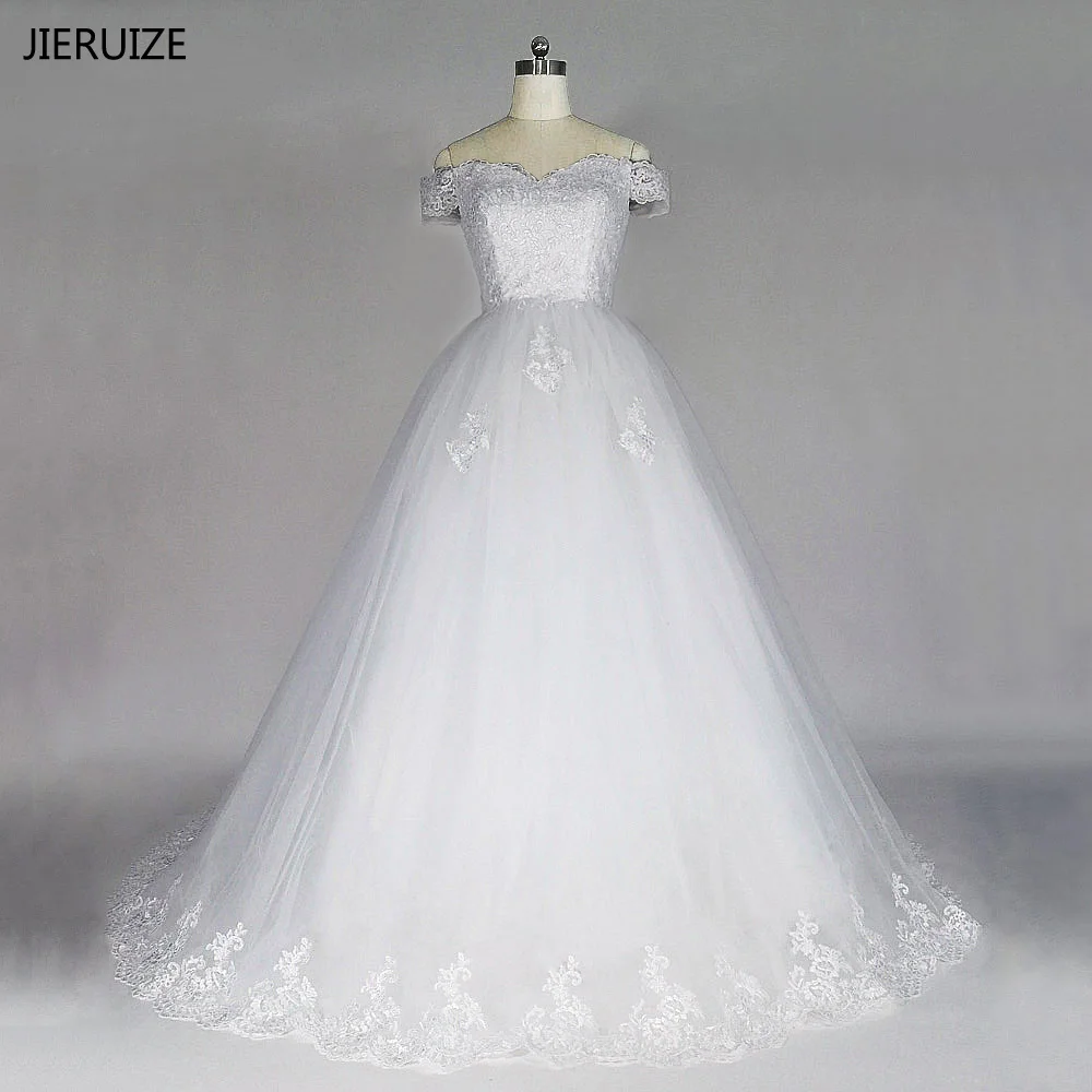 JIERUIZE White Vintage Lace Appliques Wedding Dresses Off The Shoulder Short Sleeves Ball Gown Wedding Gowns
JIERUIZE White Vintage Lace Appliques Wedding Dresses Off The Shoulder Short Sleeves Ball Gown Wedding Gowns