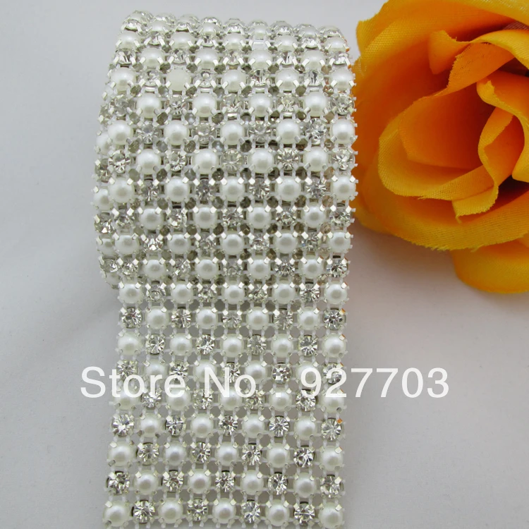 (CM104)9 Rows 1 Yards Clear Rhinestone Crystal Faux Pearl Mesh Trim Wedding Decoration
(CM104)9 Rows 1 Yards Clear Rhinestone Crystal Faux Pearl Mesh Trim Wedding Decoration