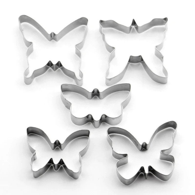 Metal Cake Mold Butterfly Shape Confectionery Biscuit Cookies Molds Stainless steel Kitchen Accessories Baking Supplies 5pcs
Metal Cake Mold Butterfly Shape Confectionery Biscuit Cookies Molds Stainless steel Kitchen Accessories Baking Supplies 5pcs