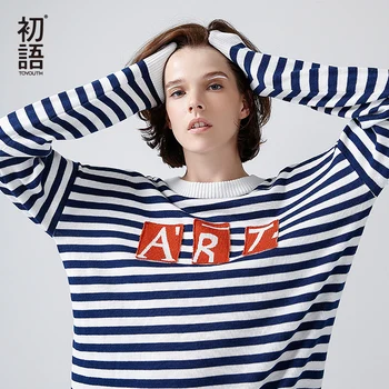 Toyouth Sweters Women 2019 O-neck Letter Printed Striped Pattern Medium Long Women Winter Pullovers Tricot feminino Jumpers
Toyouth Sweters Women 2019 O-neck Letter Printed Striped Pattern Medium Long Women Winter Pullovers Tricot feminino Jumpers