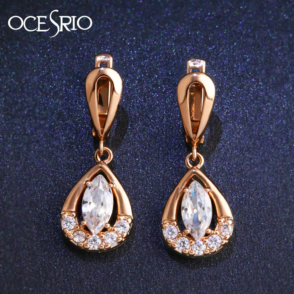 OCESRIO Zircon Rose Gold Earrings 585 Gold Crystal Hanging Earrings for Women 585 Gold Jewelry Dangle ers-k27
OCESRIO Zircon Rose Gold Earrings 585 Gold Crystal Hanging Earrings for Women 585 Gold Jewelry Dangle ers-k27