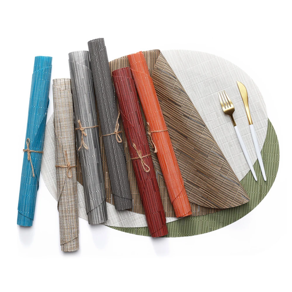 Teslin PVC Placemat European Style Western Mat Non-slip Insulation Bamboo Pattern Coaster For Hotel Tableware Mat Home Decor
Teslin PVC Placemat European Style Western Mat Non-slip Insulation Bamboo Pattern Coaster For Hotel Tableware Mat Home Decor